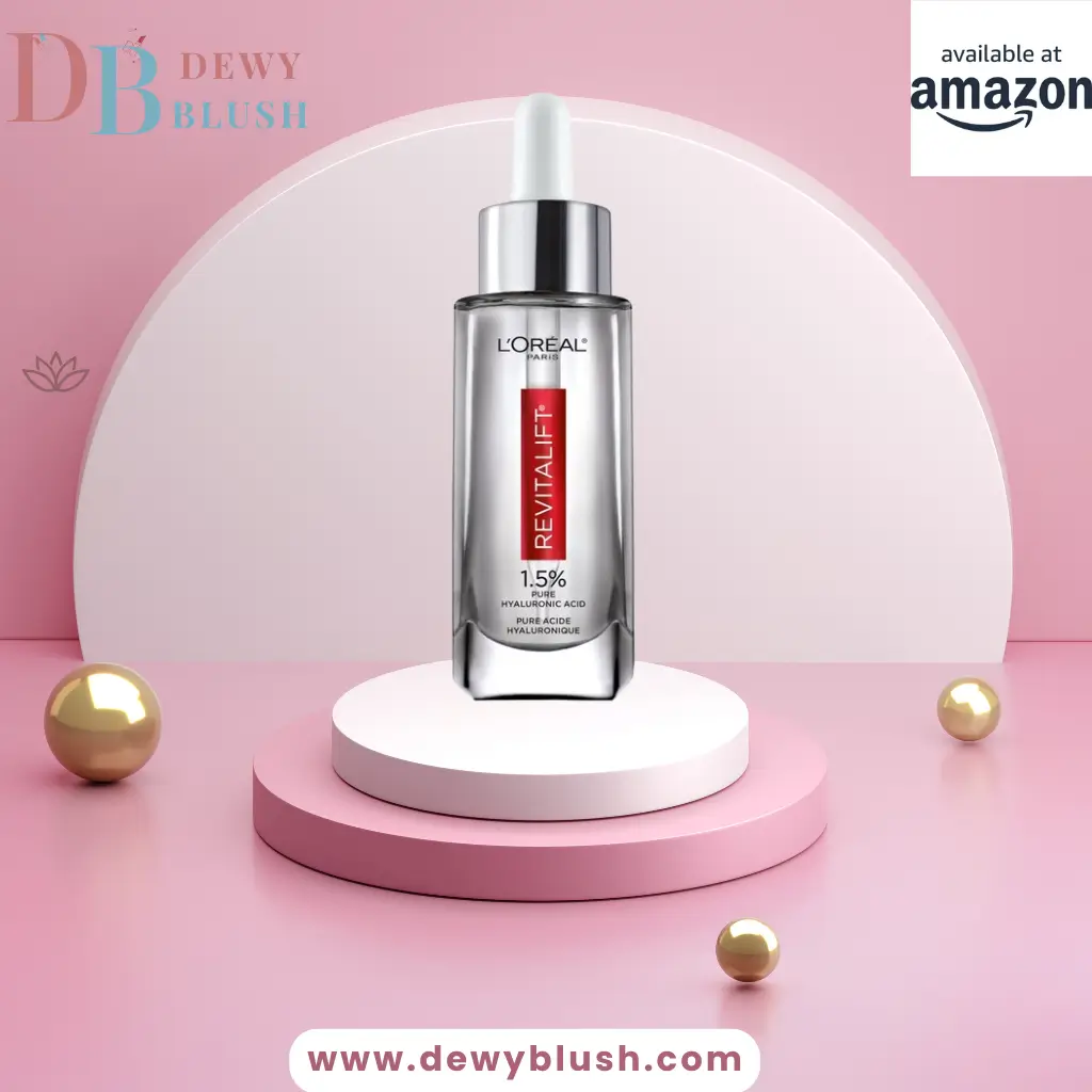 L'Oréal Paris Revitalift 1.5% Hyaluronic Acid serum for hydration and glow, available at Amazon.