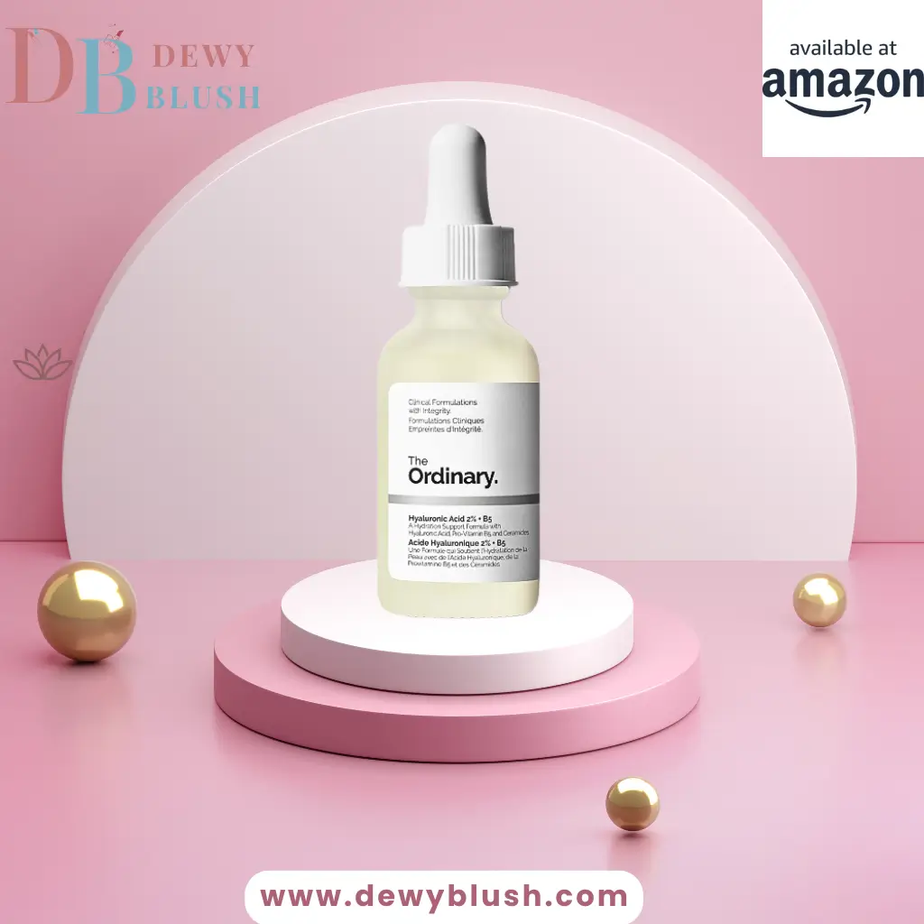 The Ordinary Hyaluronic Acid 2% + B5 serum for hydration, ideal for glowing skin, available at Amazon