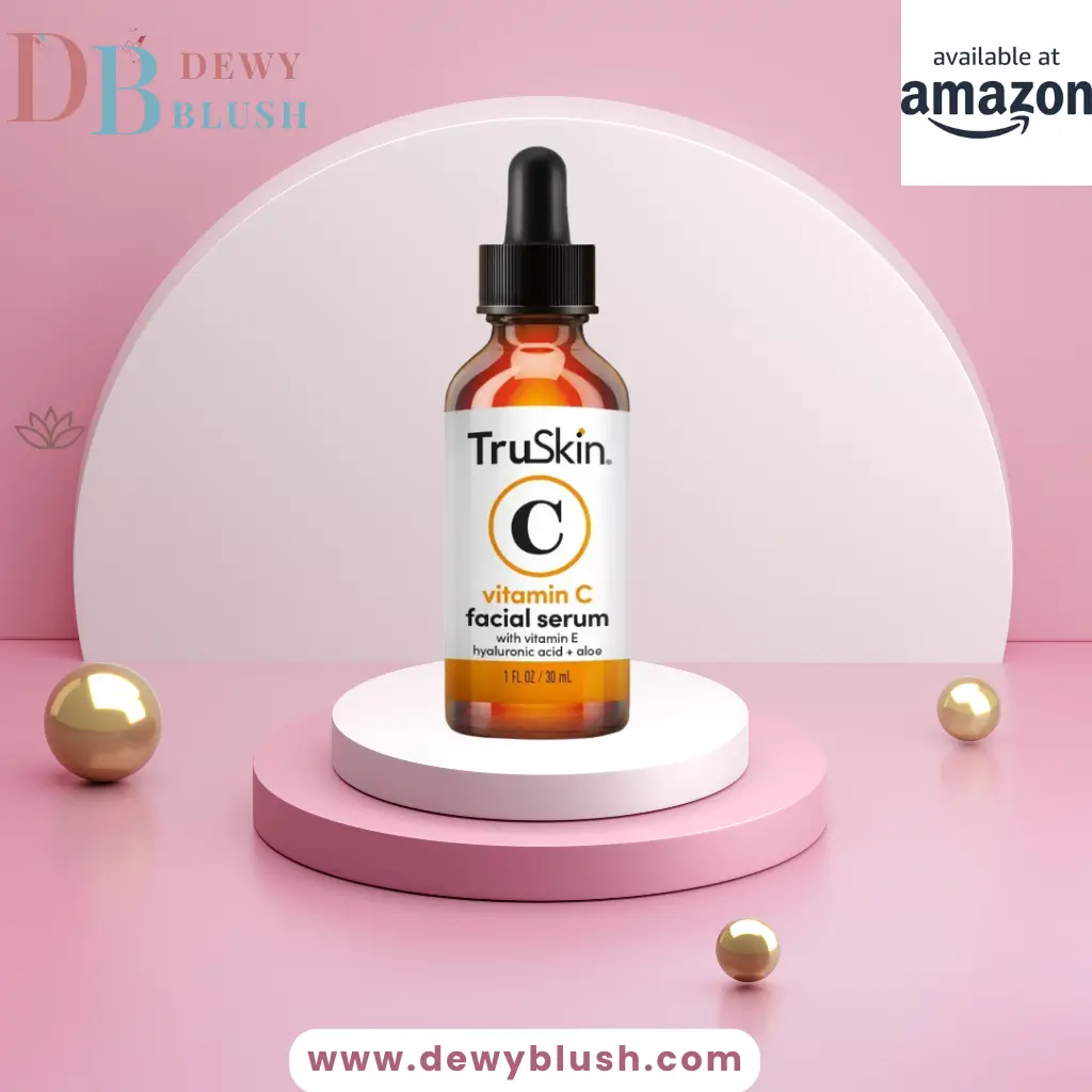 TruSkin Vitamin C Facial Serum with hyaluronic acid and aloe, ideal for glowing skin, available at Amazon.