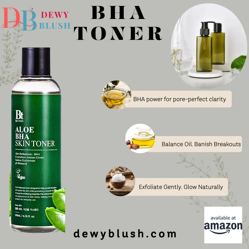 Benton Aloe BHA Skin Toner with Aloe Barbadensis and Sodium Hyaluronate for clear, hydrated skin."