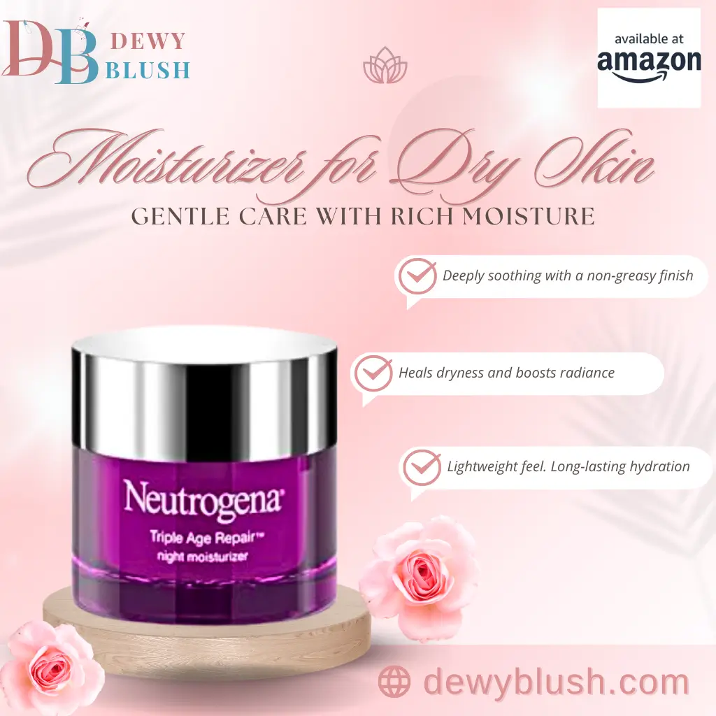 Neutrogena Triple Age Repair Night Moisturizer by Dewy Blush, offering gentle care, rich moisture, and long-lasting hydration.
