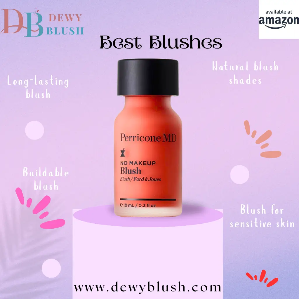 Perricone MD No Makeup Blush, long-lasting, buildable, and natural blush shades for sensitive skin. Available at Amazon.
