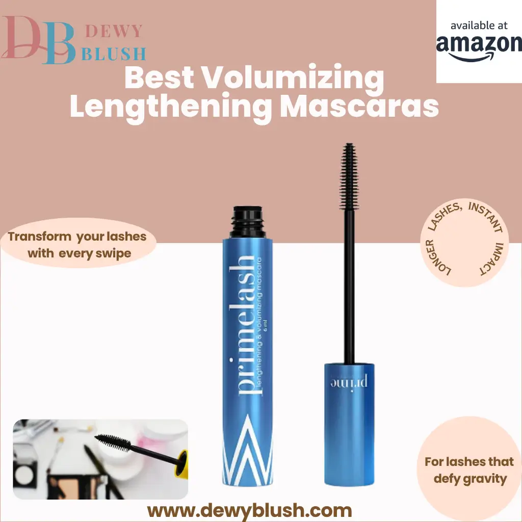Dewy Blush featuring Primelash Volumizing Mascara, enhancing lashes instantly, available on Amazon