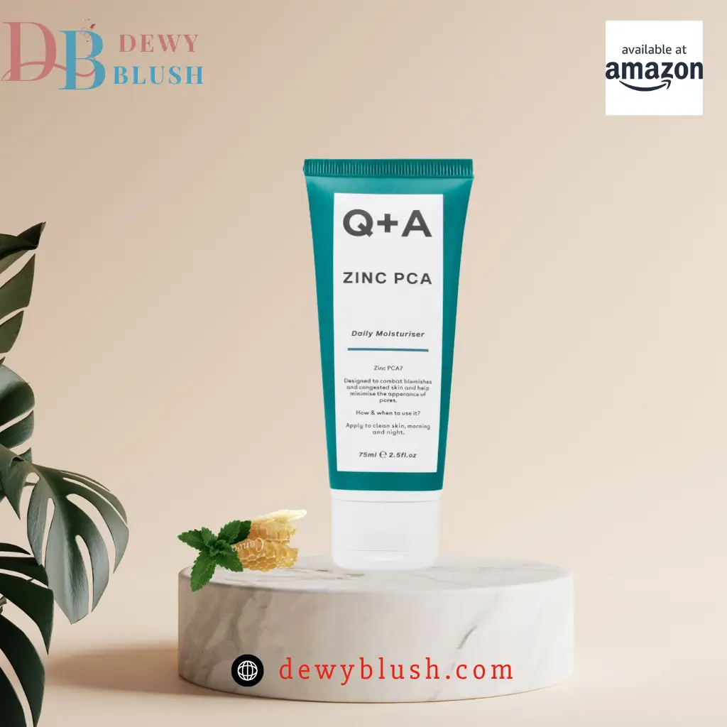 Dewy Blush Q+A Zinc PCA Daily Moisturizer with honey and mint for hydrated, blemish-free skin