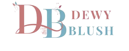 Dewy Blush logo featuring stylish 'DB' initials with a modern, elegant design.